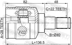 ���� ���������� 28x40x22 | ����� ���� | Suzukiswift RS413, Swift RS413-2, Swift RS413-3, Swift RS413-4, Swift R [178Febest0711RS413RH] 0711RS413RH ���...