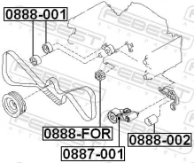 ����� �������������� ����� ��� Subaru Forester (S11)/ Impreza (G11) [178Febest888002] 0888002 ����