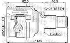 ���� ���������� 29x45x23 | ����� ����/��� | Febest 0911M412 0911M412 ����