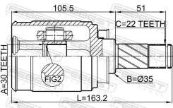 ���� ���������� ������ 30x35x22 Febest 1011-T300RH 1011T300RH ����