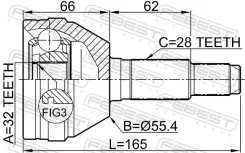 ���� �������� 32x55.4x28 Febest 1110010 1110010 ����