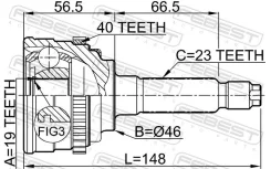���� �������� 19x46x23 Febest 1110M100A40 1110M100A40 ����