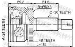 ���� �������� 24x61x30 | ����� ����/��� | Febest 1210D7A2WA48 1210D7A2WA48 ����