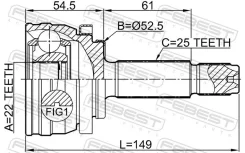 ���� �������� 22x55.3x25 | ����� ����/��� | Febest 1210H517 1210H517 ����