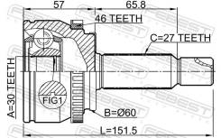 ���� �������� 30x60x27 �������� ������, ����� ��� Hyundai i30, Hyundai Elantra, KIA SOUL Febest 1210-SD11A46 1210SD11A46 ����