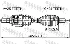 ������ �������� ����� 25x655x25 Febest 1214Sollh 1214SOLLH ����
