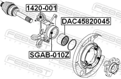 ������� SsangYong Kyron/Rexton Low 06- Rr Febest 1420-001 1420001, ������ ������ 1420001 ����