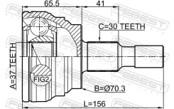 ���� �������� 37x70.3x30 | ����� ����/��� | Febest 1610-164S 1610164S ����