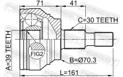 ���� �������� 39x70.3x30 | ����� ����/��� | Febest 1610-164 1610164 ����