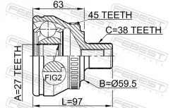 ���� �������� 27x59.5x38 Febest 1710A4B6A45 1710A4B6A45 ����