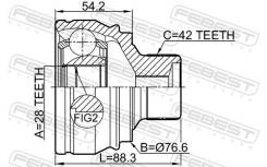���� �������� 28x76.5x42, ��������, ������, ����� ��� AUDI A4, AUDI A6, AUDI A5 Febest 1710-A7 1710A7 ����