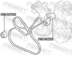 ���������� ����� BMW 3 E90 LCI 2007-2011 Febest 1990N47D20 ����