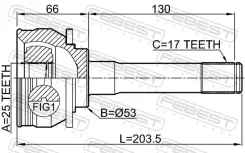 ���� �������� 25x53x17 | ����/��� | Febest 3010001 3010001 ����