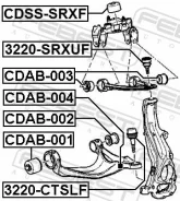 ����� ������� �������� ������ �������� ������ ����� ��� Cadillac CTS, Cadillac STS, Cadillac SRX febest 3220-srxuf 3220SRXUF ����