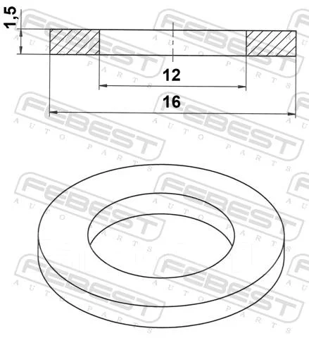 ������ �������������� 12x16x1.5 Febest 88430121615C 88430121615C ����