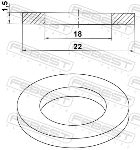 ������ �������������� 18x22x1.5 Febest 88430182215C 88430182215C ����