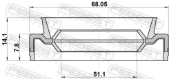 ������� ���������, �������� ������, �����, 51.1x68.05x7.8x14.1 ��� Mazda 323, Mazda 121 II, Mazda Demio Febest 95EFS-53680814X 95EFS53680814X ����