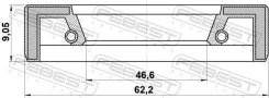 ������� ���������, ������ ������, �����, 46.6x62.2x9.05x9.05 ��� Suzuki Vitara, Suzuki Liana ���������, Suzuki X-90 1.6 Febest 95FAS-54620909X 95FAS54...