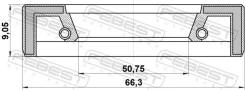 ������� ������� 50.75x66.3x9.05 | ����/��� | Febest 95FAY-52660909X 95FAY52660909X ����