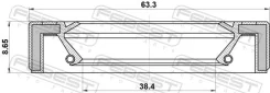 ������� ������� 38.4x63.3x8.65x8.65 ����/��� Febest [95GAS40630909C] 95GAS40630909C ����