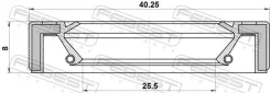 ������� ��������� ������ 25.5x40.25x8x8 | ����/��� | Febest 95GAY-27400808L 95GAY27400808L ����