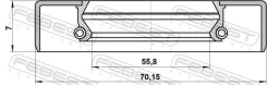 ������� ������� 55.8x70.15x7x7 | ����/��� | Febest 95GDS57700707X 95GDS57700707X ����