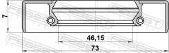������� ��������� 46.15x73.1x7x7 | ����� ����/��� | Febest 95GDY-48730707X 95GDY48730707X ����