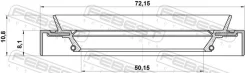 ������� ��������� 50.15x72.15x8.1x10.8 | ����� ����/��� | Febest 95HDS-52720811X 95HDS52720811X ����