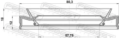 ������� ������� 57.75x80.3x12x18 ����/��� Febest [95HEY59801218R] 95HEY59801218R ����