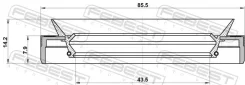 ������� ������� 43.5x85.5x7.9x14.2 | ����/��� | Febest 95MES45850814C 95MES45850814C ����