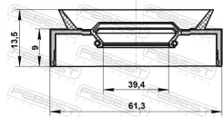 ������� ������� 39.4x61.3x9x13.5 ����� ����, ��� Febest [95PAS41610913C] 95PAS41610913C ����
