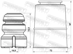�������+�������� ������������ AUDI A5/S5 Coupe/SP. 2008-2016 �����. (�����. ) Febest ADSHBA5FKIT ����