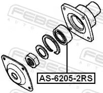 ��������� ��������� 25x52x15, ������, ����� ��� Mazda 323, Mazda 6, Toyota LAND Cruiser Febest AS-6205-2RS AS62052RS ����