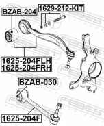 ����������� ������ Mercedes BENZ C 350 204. # ���������� ����. �����. Febest BZAB204 ����