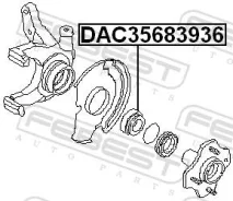 ��������� ��������� 35x68x39x36, ��������, ������, ����� ��� Nissan CUBE 1.3, Nissan Micra II Febest DAC35683936 DAC35683936 ����