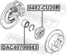 ��������� ��������� 40x70x43, ������, ������, ����� ��� Mitsubishi Space, Mitsubishi Airtrek I, Mitsubishi Lancer V Febest DAC40700043 DAC40700043 ���...
