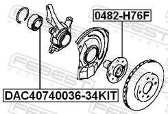 ��������� ��������� 40x74x34x36, ��������, ������ ����� ��� Mitsubishi Lancer, Mitsubishi Mirage, Mitsubishi COLT Febest DAC40740036-34KIT DAC40740036...