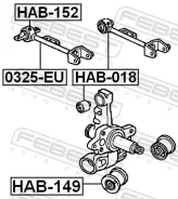 ����������� ������ �������� ������ ������ ����� ��� Honda Civic, Honda CR-V, Honda FR-V febest hab-018 HAB018 ����