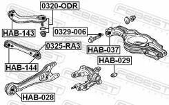 ����������� ����������� ������ �������� ������ ������ ����� ��� Honda Accord, Honda Odyssey, Honda Shuttle febest hab-028 HAB028 ����