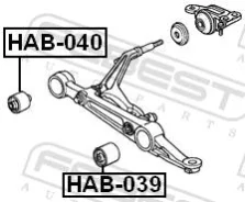 ����������� ��������� ������� ������ �������� ������, ����� ��� Honda Civic, Acura Integra, Honda CR-X Honda Febest HAB-039 HAB039 ����