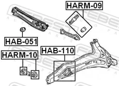 ����������� ������� ������, ������ ������, ����� ��� Honda Civic, Honda CR-X Honda, Honda Orthia / Febest HAB-051 HAB051 ����