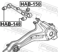 ����������� ������� ������, ������ ������, ����� ��� Honda Civic, Acura Integra, Honda Concerto Febest HAB-148 HAB148 ����