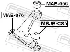 ����������� ������ �������� �������� ������ ����� ��� Mitsubishi Lancer, Mitsubishi Airtrek I, Mitsubishi Outlander febest mab-056 MAB056 ����