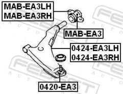 ����������� ������ Mitsubishi Galant EA3/8A 1998.02-2003.07 ����. �����. ���. (����������) Febest MABEA3LH ����