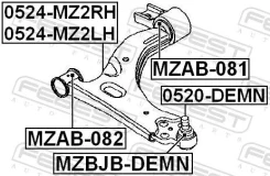 ����������� �������� ������ �������� �������� ������ ����� ��� FORD Fiesta, Mazda 2 febest mzab-082 MZAB082 ����