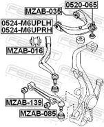 ����������� ������ Mazda 6 GG 2002-2008 �����. ����. Febest MZAB139 ����