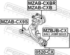 ����������� ��������� ������, ��������, ������, ����� ��� Mazda CX-9 Febest MZAB-CX9S MZABCX9S ����
