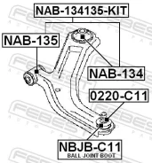 ����������� ������ �������� (��������) �������� ������ ����� ��� Renault CLIO, Nissan Tiida, Renault Modus / febest nab-134135-kit NAB134135KIT ����