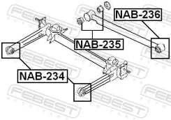 ����������� ������ ���������� ����, 2 pcs, ������ ������, ����� ��� Nissan Urvan, Nissan Vanette, Nissan PICK UP Febest NAB-235 NAB235 ����