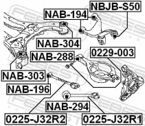 ����������� ����� ����� ������ ������ ����� ��� Nissan Murano, Nissan Teana, Nissan Pathfinder IV febest nab-304 NAB304 ����